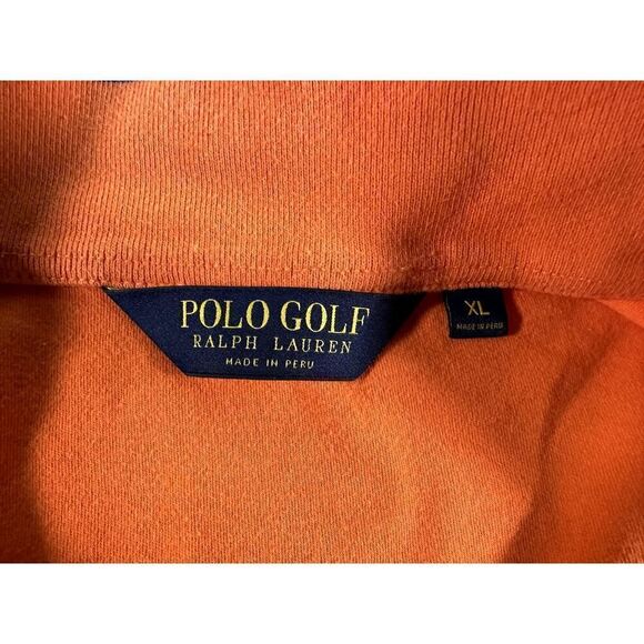 POLO GOLF Ralph Lauren Men's 1/4 Zip long Sleeve Pullover Shirt XL Orange - Picture 7 of 8